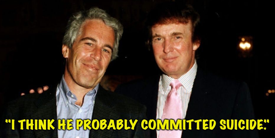 Trump told Tucker that last night.  Will it end the stupid memes on the subject? | "I THINK HE PROBABLY COMMITTED SUICIDE." | image tagged in trump epstein | made w/ Imgflip meme maker