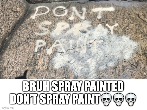 This man’s stupidity | BRUH SPRAY PAINTED DON’T SPRAY PAINT💀💀💀 | image tagged in certified bruh moment,stoopid,goofy ahh,spray paint,hahaha | made w/ Imgflip meme maker