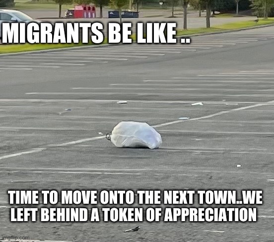 Migrants at the Mall | MIGRANTS BE LIKE .. TIME TO MOVE ONTO THE NEXT TOWN..WE LEFT BEHIND A TOKEN OF APPRECIATION | image tagged in littering | made w/ Imgflip meme maker