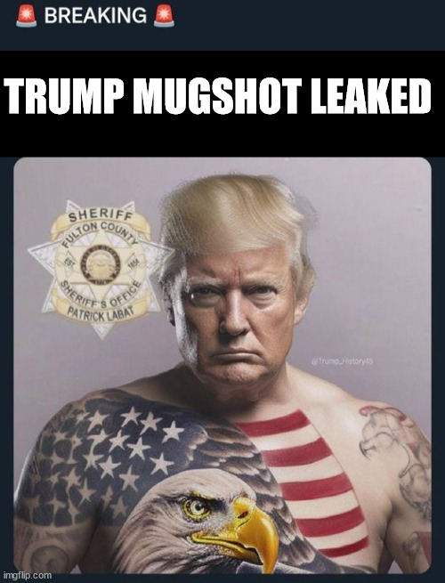 Trump mugshot leaked... | TRUMP MUGSHOT LEAKED | image tagged in georgia,leaks | made w/ Imgflip meme maker