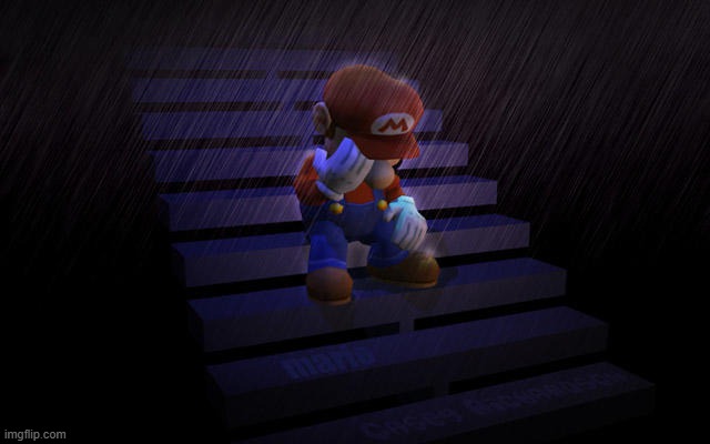 Mario crying in the rain | image tagged in mario crying in the rain | made w/ Imgflip meme maker