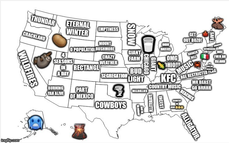 US states in a nutshell: | SAFE; NUTMEGGERS; KFC | image tagged in why are you reading the tags | made w/ Imgflip meme maker