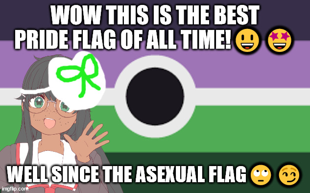 what it means to be part of the LGBTQQIAAP+ | WOW THIS IS THE BEST PRIDE FLAG OF ALL TIME!😃🤩; WELL SINCE THE ASEXUAL FLAG🙄😏 | image tagged in voidpunk,siouxsie sioux will not die tomorrow | made w/ Imgflip meme maker