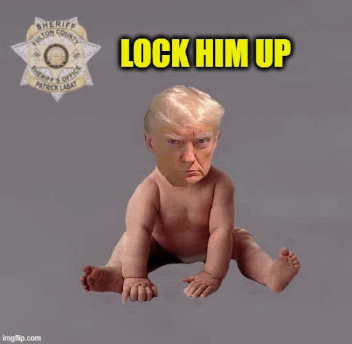 SMILE! | LOCK HIM UP | image tagged in donald trump is an idiot,prison,mugshot,donald trump | made w/ Imgflip meme maker