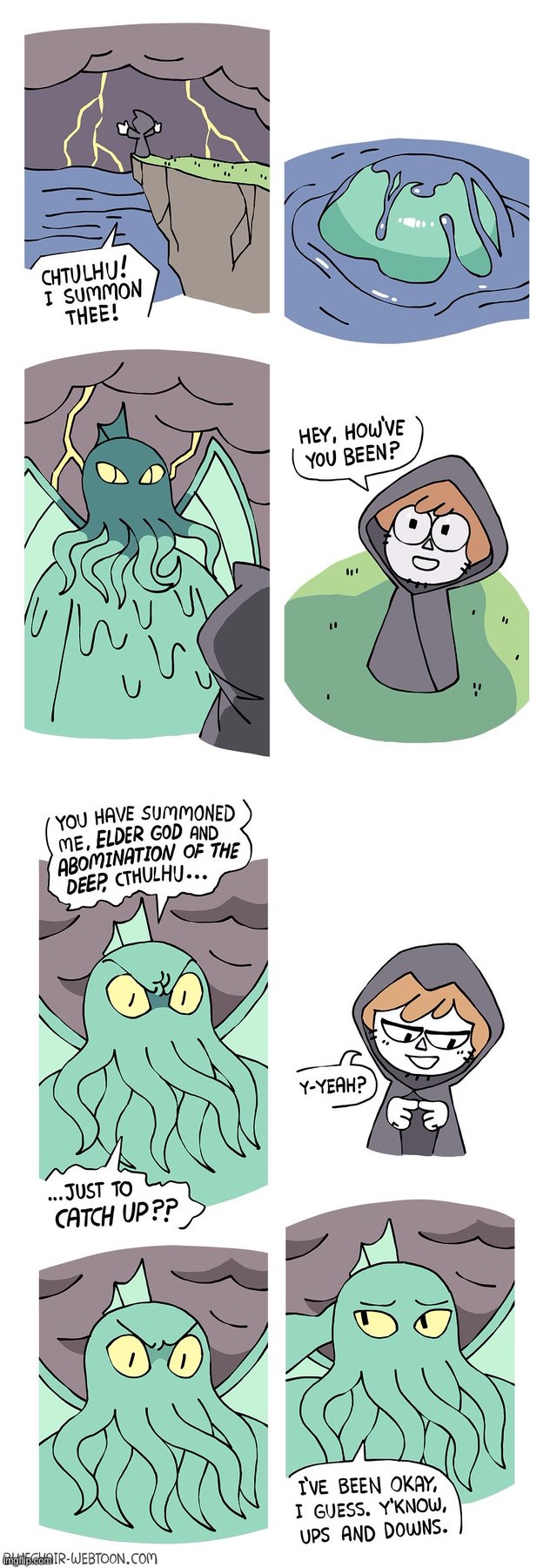 hope this still fits within the "size limit" of the stream | image tagged in comics/cartoons,shen comics,cthulhu | made w/ Imgflip meme maker