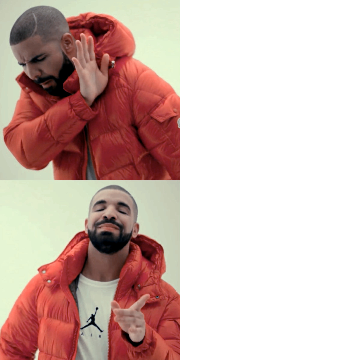 Drake Color Corrected Blank Meme Template
