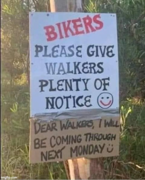 Bikers/walkers | image tagged in dad joke | made w/ Imgflip meme maker