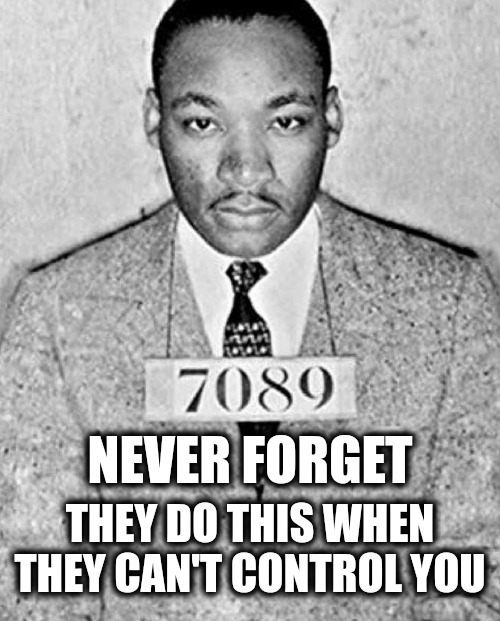 REMEMBER, Trump isn't the only great leader they saw as a threat. | NEVER FORGET; THEY DO THIS WHEN THEY CAN'T CONTROL YOU | image tagged in memes,politics,martin luther king jr,donald trump,trending now,maga | made w/ Imgflip meme maker