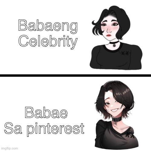 :v | Babaeng
Celebrity; Babae
Sa pinterest | image tagged in doomer girl vs anime doomer girl | made w/ Imgflip meme maker
