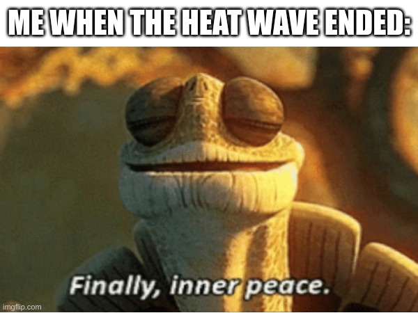 :) | ME WHEN THE HEAT WAVE ENDED: | image tagged in memes | made w/ Imgflip meme maker