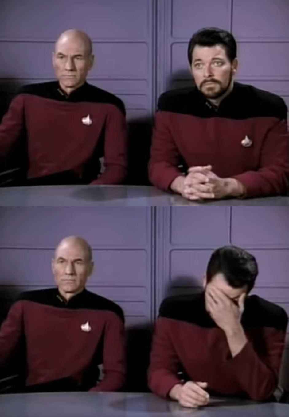 High Quality Picard & Riker Blank Meme Template