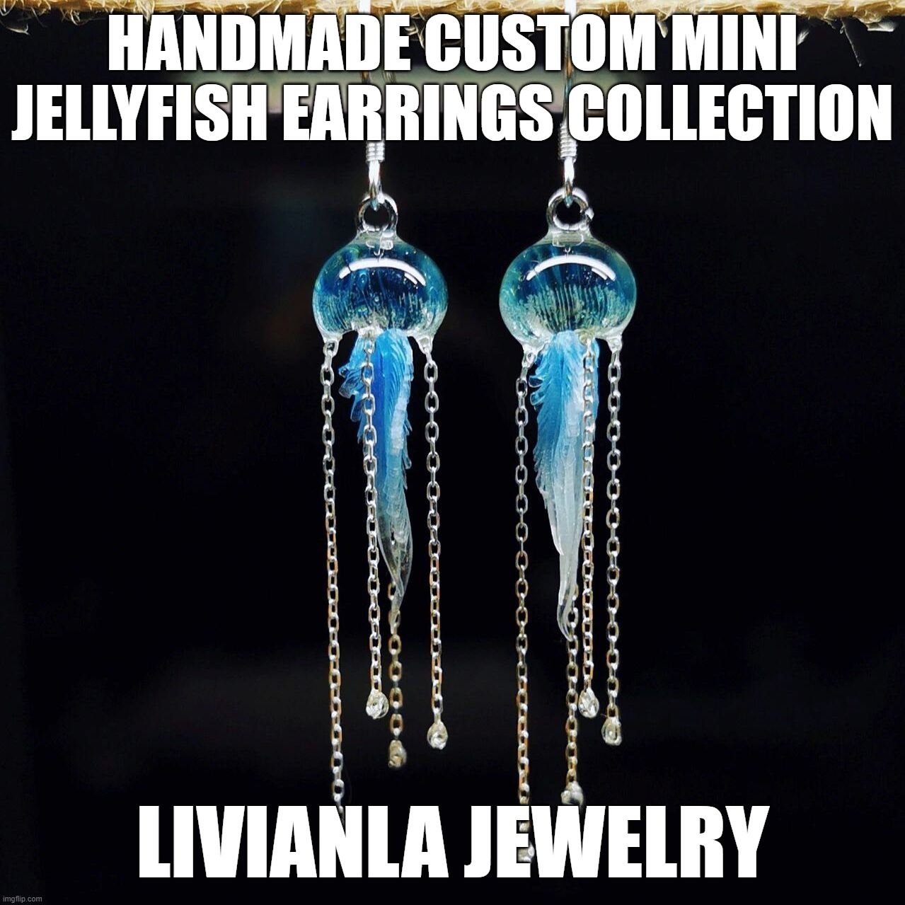 Handmade Custom Mini Jellyfish Earrings Collection | HANDMADE CUSTOM MINI JELLYFISH EARRINGS COLLECTION; LIVIANLA JEWELRY | image tagged in jellyfish earrings | made w/ Imgflip meme maker