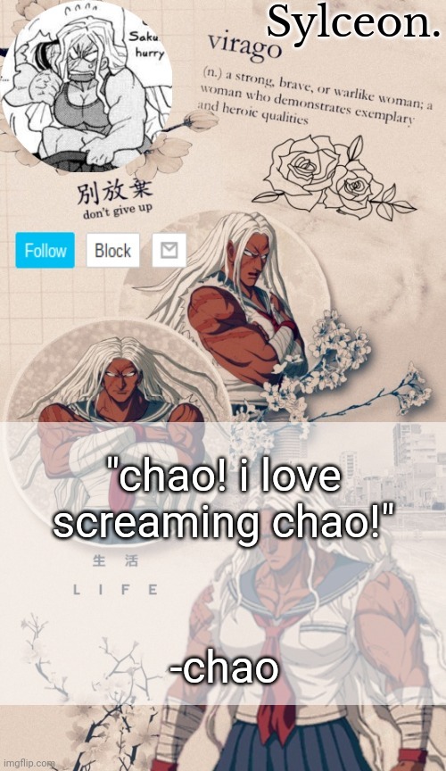 the thanks snuuy | "chao! i love screaming chao!"; -chao | image tagged in the thanks snuuy | made w/ Imgflip meme maker