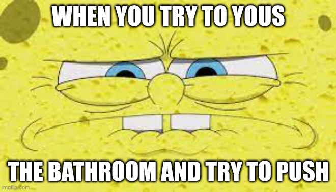 when you try to use the bathroom and try to push | WHEN YOU TRY TO YOUS; THE BATHROOM AND TRY TO PUSH | image tagged in fun | made w/ Imgflip meme maker