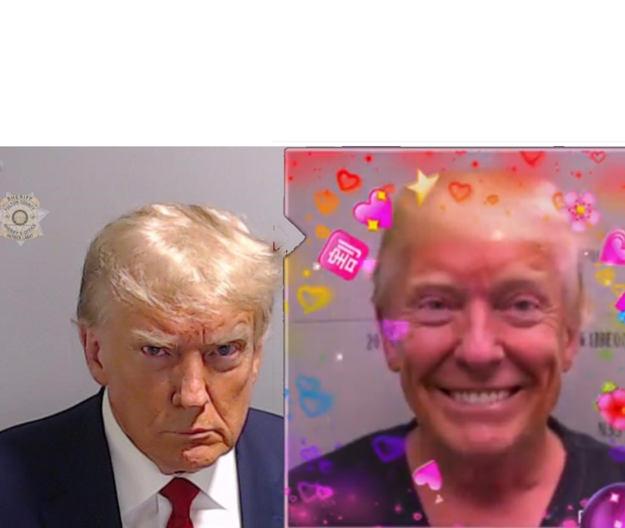 Mad Trump Vs Happy Trump Blank Meme Template