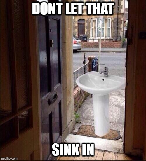 dont let that sink in | DONT LET THAT; SINK IN | image tagged in memes | made w/ Imgflip meme maker