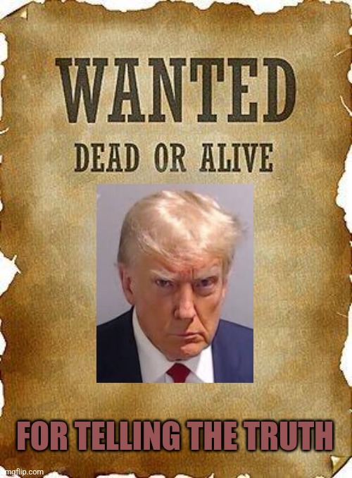 wanted dead or alive | FOR TELLING THE TRUTH | image tagged in wanted dead or alive | made w/ Imgflip meme maker