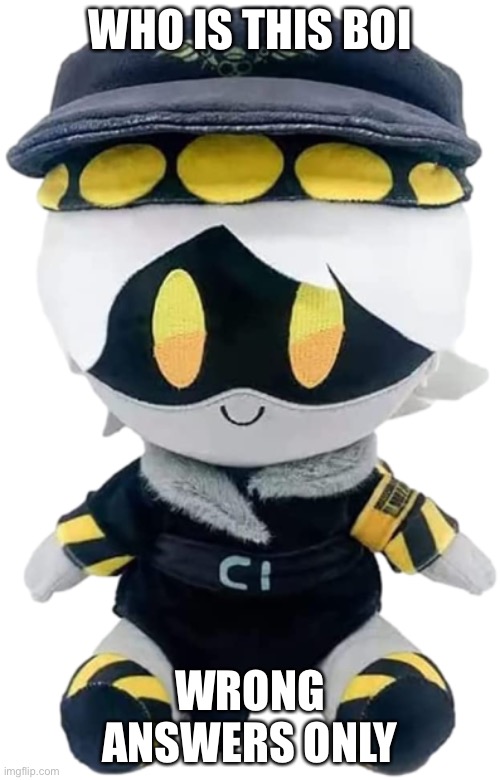Hmmmm… | WHO IS THIS BOI; WRONG ANSWERS ONLY | image tagged in n plushie,murder drones | made w/ Imgflip meme maker