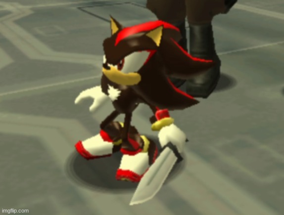 Shadow The Hedgehog with a knife | image tagged in shadow the hedgehog with a knife | made w/ Imgflip meme maker