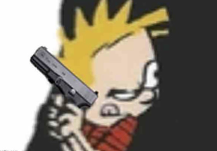 Calvin gun | image tagged in calvin gun | made w/ Imgflip meme maker