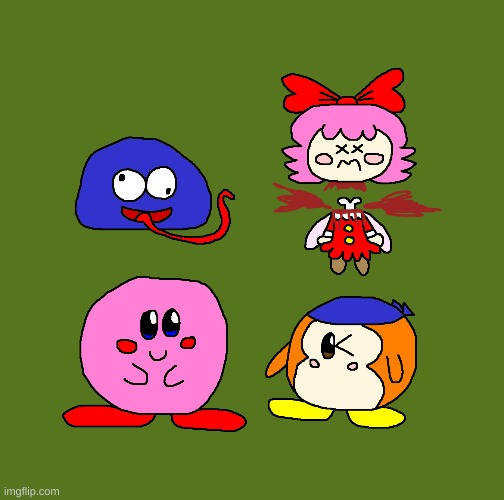 The Kirby Crew (Fanart) | image tagged in kirby,gore,art,fanart,parody,funny | made w/ Imgflip meme maker