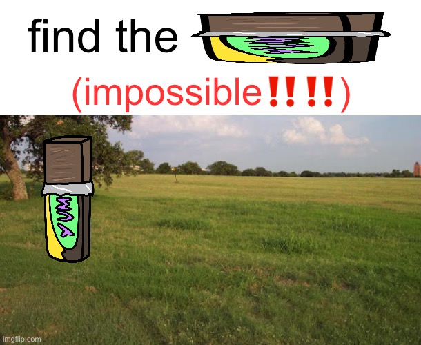 should I use Denny more? | find the; (impossible‼️‼️) | image tagged in empty grassy field | made w/ Imgflip meme maker