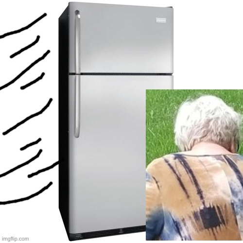 fridge thrown at angry grandma | image tagged in fridge thrown at angry grandma | made w/ Imgflip meme maker
