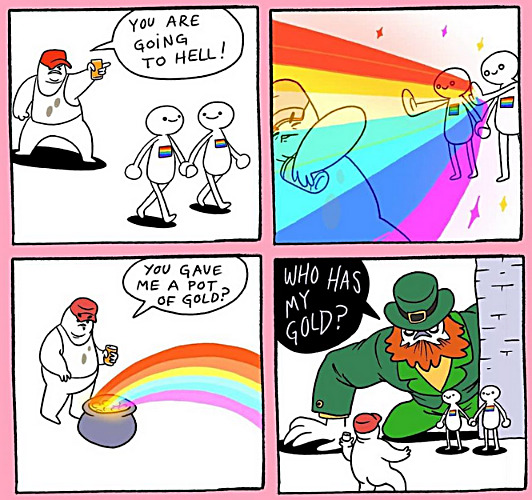 Is that the jolly green...??? | image tagged in memes,lgbtq,rainbow,gold | made w/ Imgflip meme maker