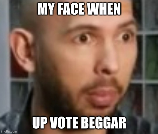 MY FACE WHEN UP VOTE BEGGAR | made w/ Imgflip meme maker
