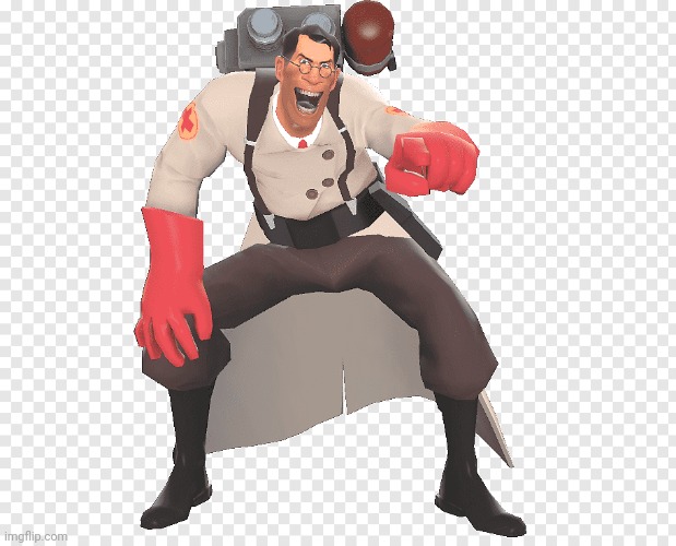 medic tf2 laughing | made w/ Imgflip meme maker