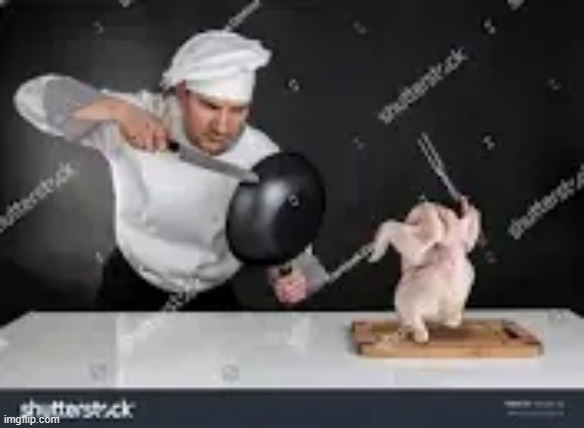 chef fighting chicken | image tagged in chef fighting chicken | made w/ Imgflip meme maker