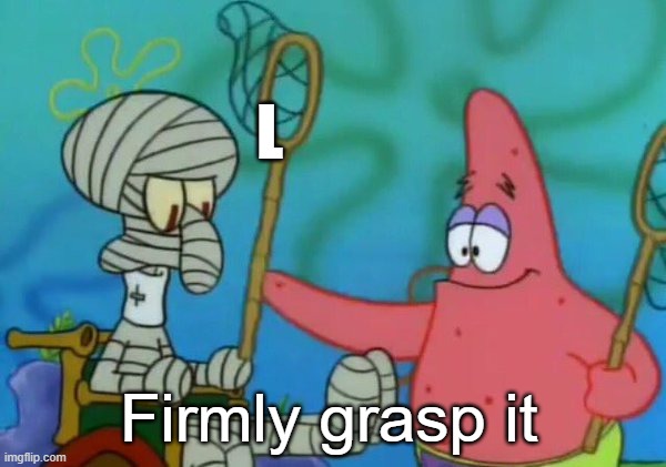 take L | L; Firmly grasp it | image tagged in firmly grasp it | made w/ Imgflip meme maker