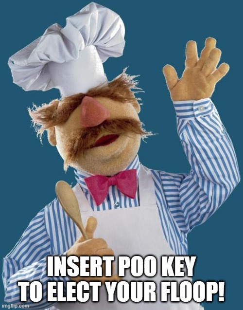 Swedish Chef | INSERT POO KEY TO ELECT YOUR FLOOP! | image tagged in swedish chef | made w/ Imgflip meme maker