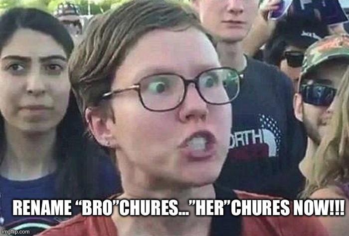 The ignorance of the psychotic left | RENAME “BRO”CHURES…”HER”CHURES NOW!!! | image tagged in triggered liberal,cancel culture,fjb,lets go,brandon | made w/ Imgflip meme maker