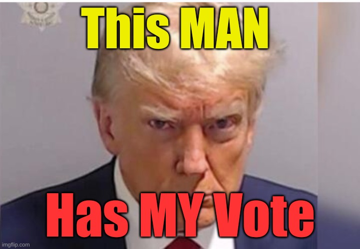 This MAN; Has MY Vote | image tagged in donald trump,for president | made w/ Imgflip meme maker
