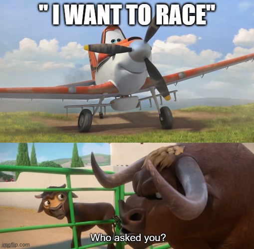 " I WANT TO RACE" | image tagged in snowflake,who asked you | made w/ Imgflip meme maker