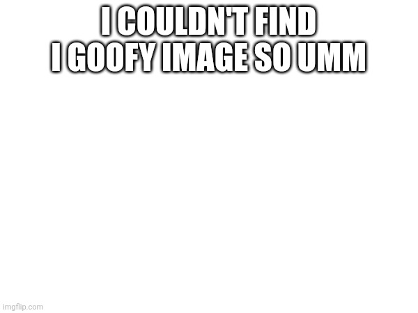 I COULDN'T FIND I GOOFY IMAGE SO UMM | made w/ Imgflip meme maker
