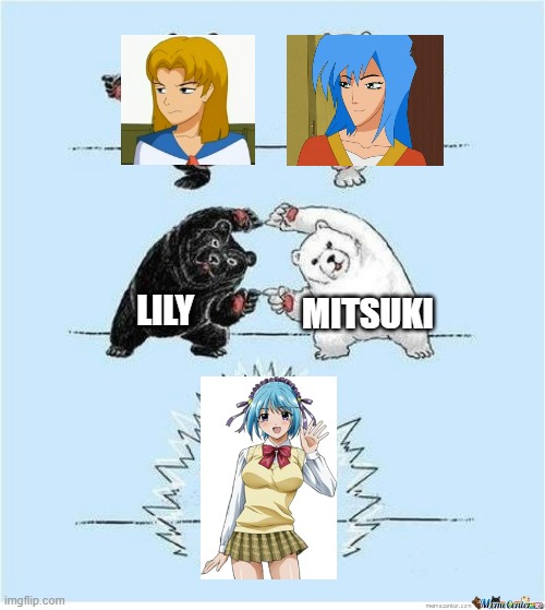 I have a theory..... | LILY; MITSUKI | image tagged in combine meme | made w/ Imgflip meme maker