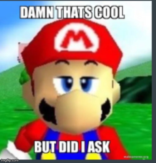 image tagged in damn that's cool but did i ask,mario,super mario,cool | made w/ Imgflip meme maker