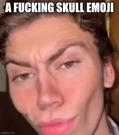 Rizz | A FUCKING SKULL EMOJI | image tagged in rizz | made w/ Imgflip meme maker