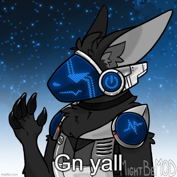 Cheez The Protogen | Gn yall | image tagged in cheez the protogen | made w/ Imgflip meme maker