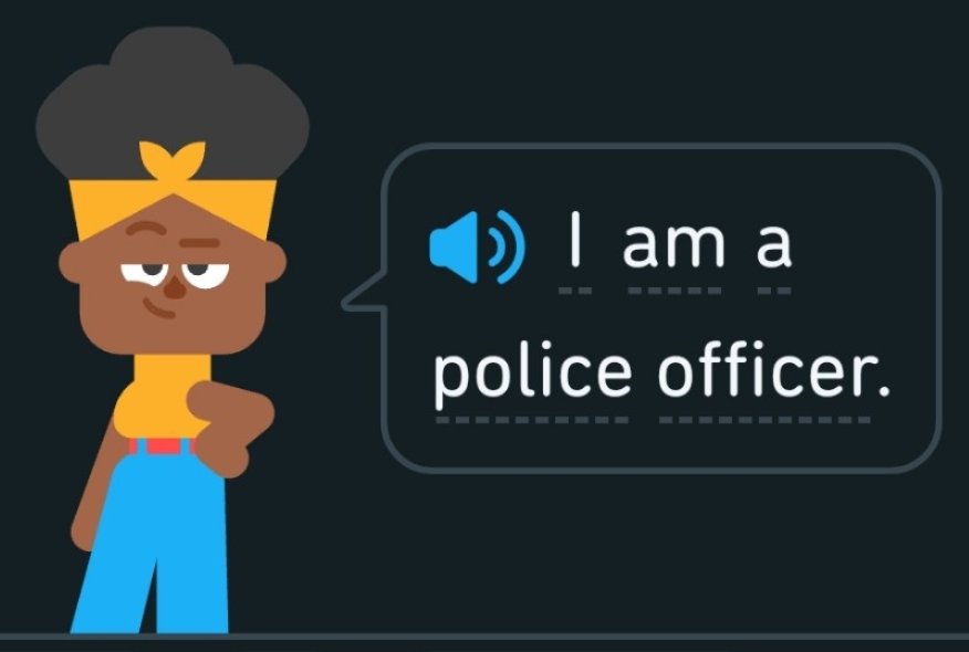 Police officer Duolingo Blank Meme Template