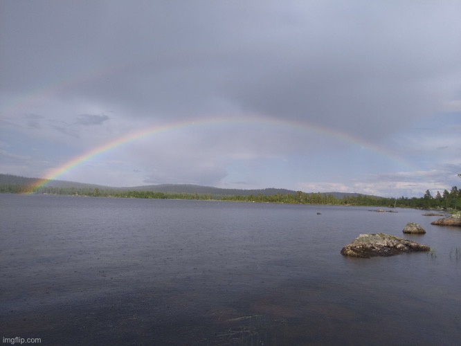 A beautiful rainbow taken in Sweden! | made w/ Imgflip meme maker