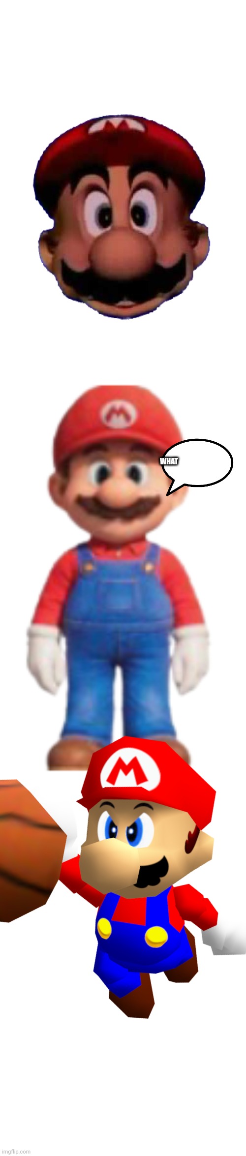 Mario Model (TSMBM) | WHAT | image tagged in mario model tsmbm | made w/ Imgflip meme maker