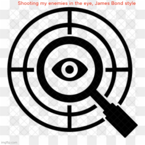 Eye Target | image tagged in eyes,target,text,shooting,james bond,glass | made w/ Imgflip meme maker