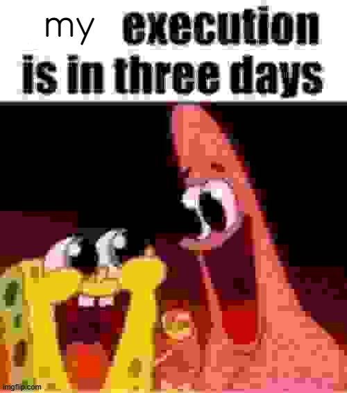 your execution is in three days | my | image tagged in your execution is in three days | made w/ Imgflip meme maker
