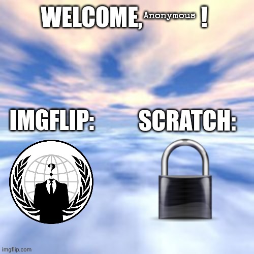 The first welcome post. | Anonymous | made w/ Imgflip meme maker