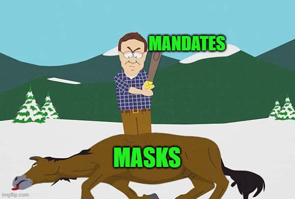 Beating the Horse | MANDATES; MASKS | image tagged in beating a dead horse | made w/ Imgflip meme maker