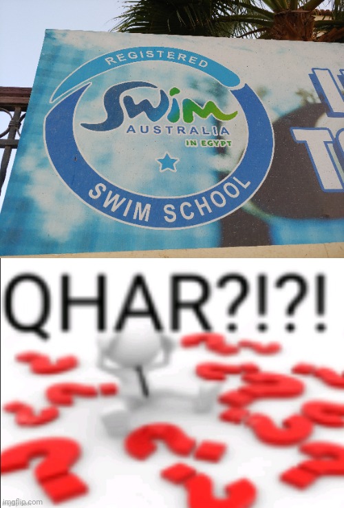 What's the point of calling it Swim Australia if it's in Egypt | image tagged in qhar,funny,you had one job | made w/ Imgflip meme maker