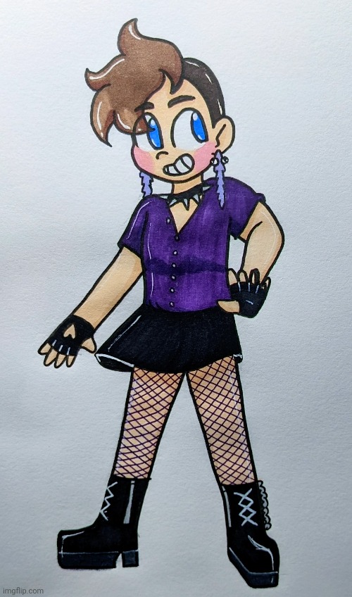 I bought some fishnets so I drew the outfit ima wear with them tomorrow | image tagged in lgbtq | made w/ Imgflip meme maker